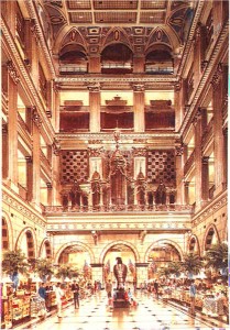 The Grand Court at Wanamaker’s department store. No flags can be seen in this picture.