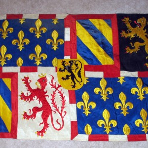 Armorial standard of the Dukes of Burgundy, with swallowtails extending beyond the picture frame